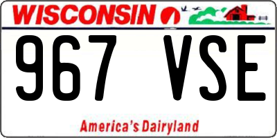 WI license plate 967VSE