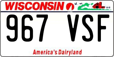 WI license plate 967VSF