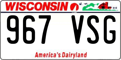 WI license plate 967VSG