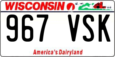 WI license plate 967VSK