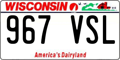WI license plate 967VSL