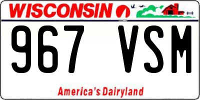 WI license plate 967VSM