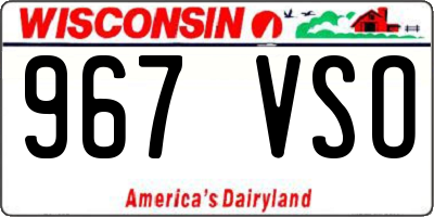 WI license plate 967VSO
