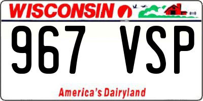 WI license plate 967VSP