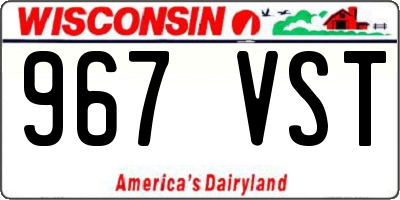 WI license plate 967VST
