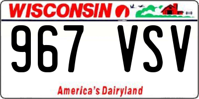 WI license plate 967VSV