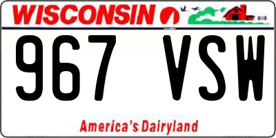 WI license plate 967VSW