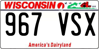 WI license plate 967VSX