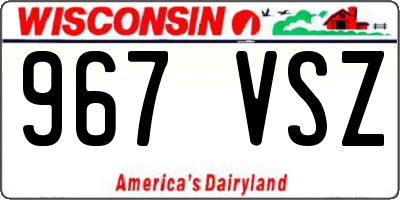 WI license plate 967VSZ