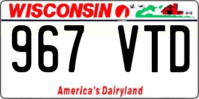 WI license plate 967VTD