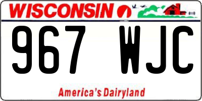 WI license plate 967WJC