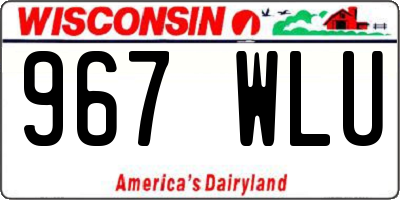 WI license plate 967WLU