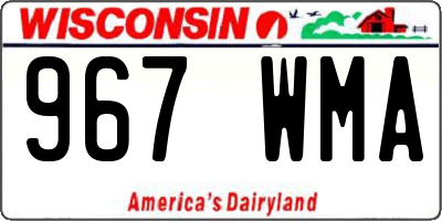 WI license plate 967WMA