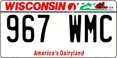 WI license plate 967WMC