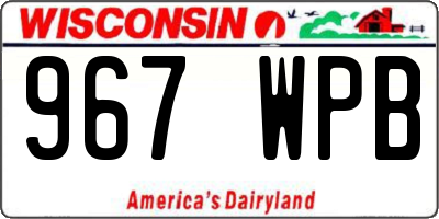 WI license plate 967WPB