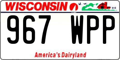 WI license plate 967WPP