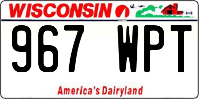 WI license plate 967WPT