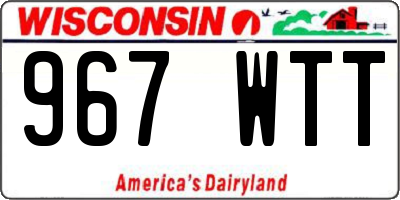 WI license plate 967WTT