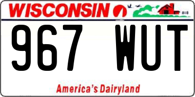 WI license plate 967WUT