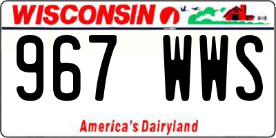 WI license plate 967WWS