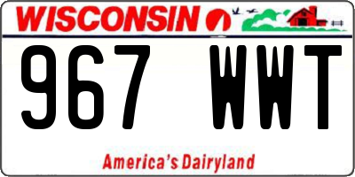 WI license plate 967WWT