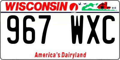 WI license plate 967WXC