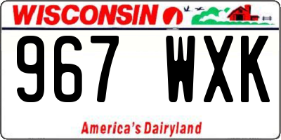 WI license plate 967WXK