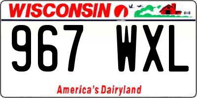 WI license plate 967WXL