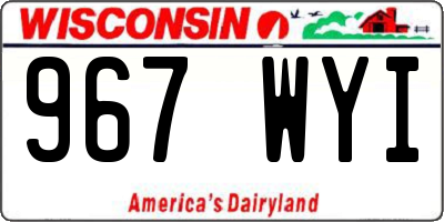 WI license plate 967WYI