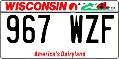 WI license plate 967WZF