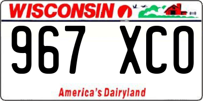 WI license plate 967XCO
