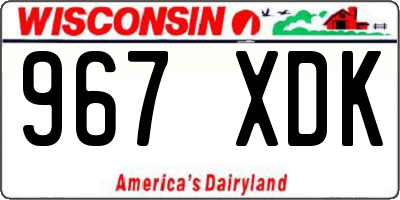 WI license plate 967XDK