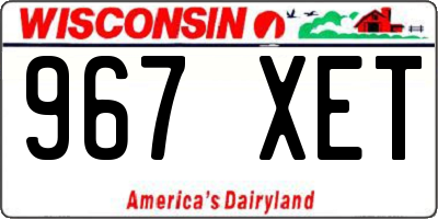 WI license plate 967XET