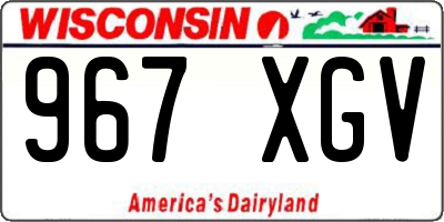 WI license plate 967XGV