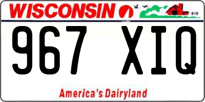 WI license plate 967XIQ