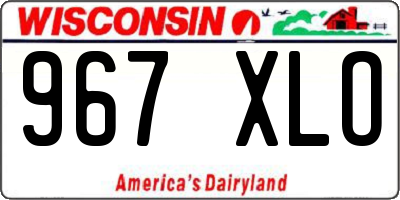 WI license plate 967XLO