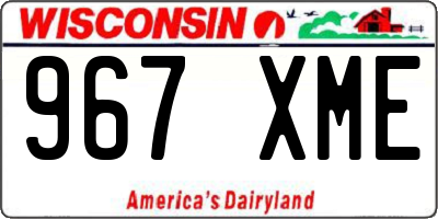WI license plate 967XME
