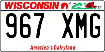 WI license plate 967XMG