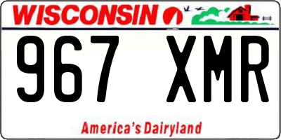 WI license plate 967XMR