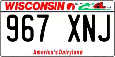 WI license plate 967XNJ