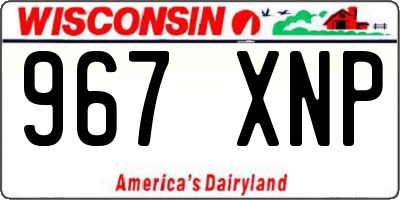 WI license plate 967XNP