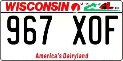WI license plate 967XOF