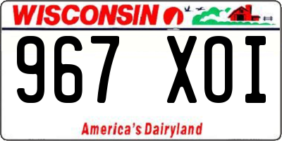 WI license plate 967XOI