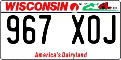 WI license plate 967XOJ