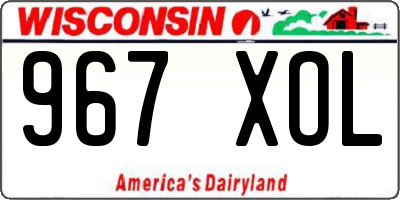 WI license plate 967XOL