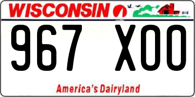 WI license plate 967XOO