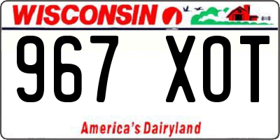 WI license plate 967XOT