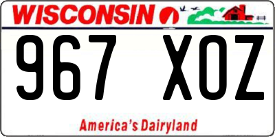 WI license plate 967XOZ