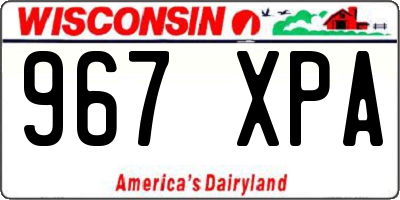 WI license plate 967XPA