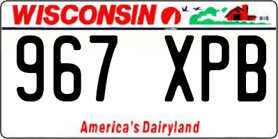 WI license plate 967XPB